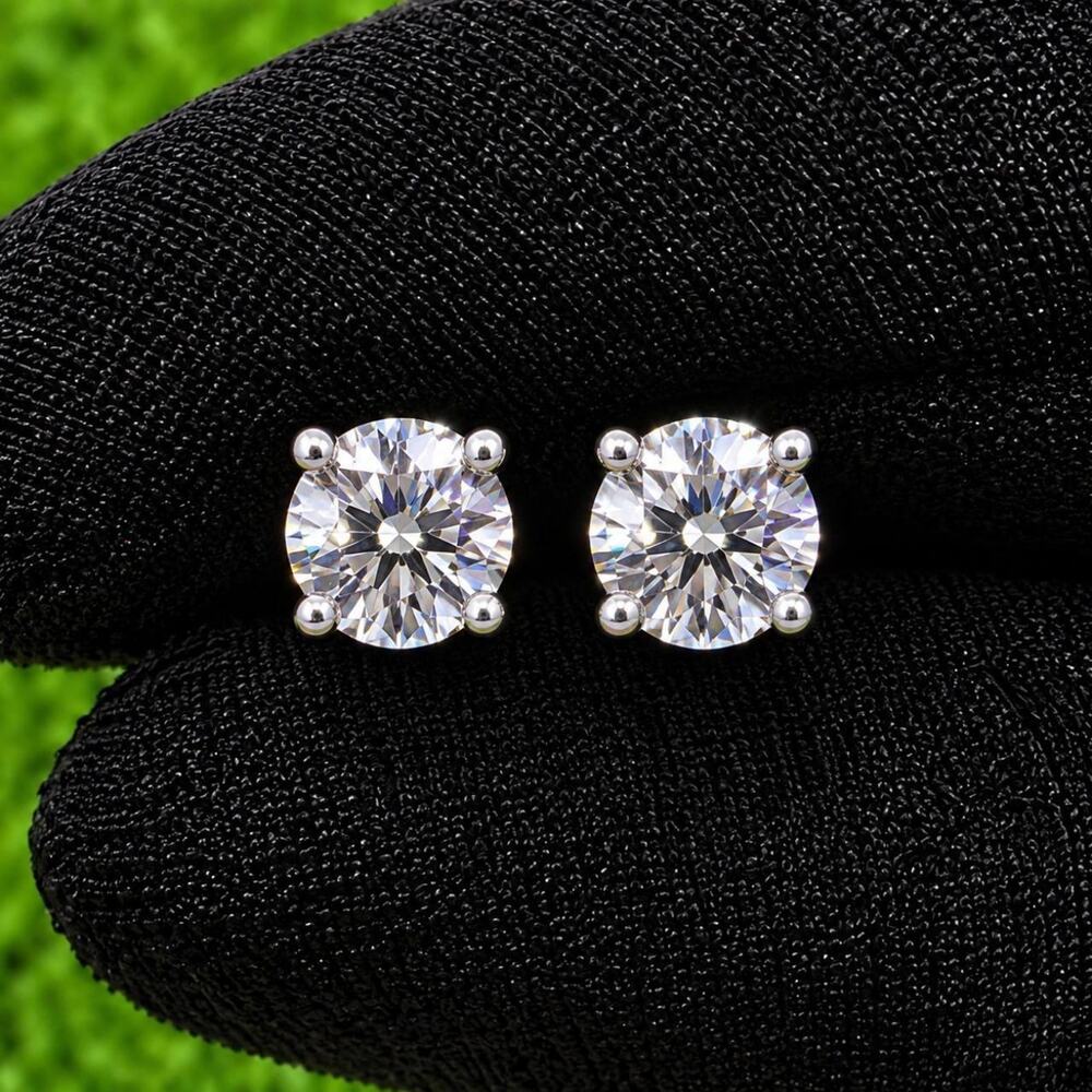 5MM VVS Moissanite earrings 925 sterling silver